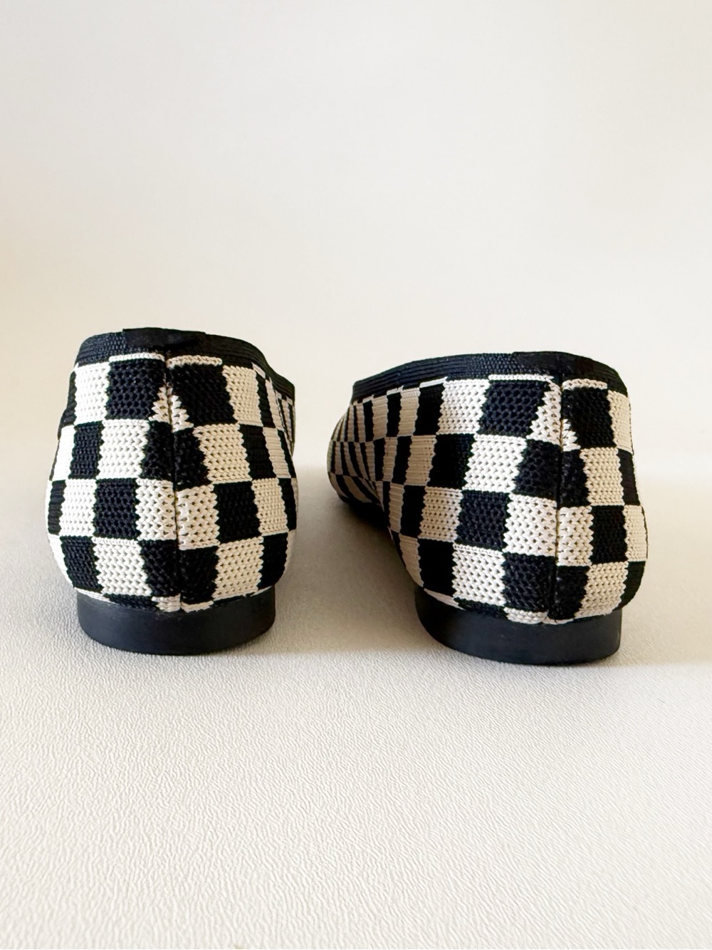 Vivaia Shoes Margot 2.0 Black & White Checker Knit Ballet Flats Chic Preppy 8 - Picture 9 of 15